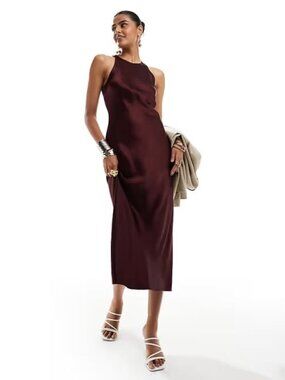 & Other Stories Sleeveless Satin Midi Dress NWT